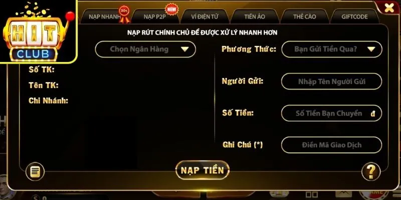 Nạp Tiền Hitclub – Cách Thanh Toán Nhanh Và An Toàn 1 Qua chuyển khoản ngân hàng